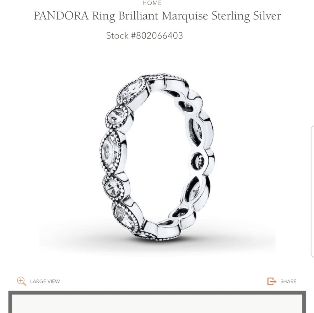 PANDORA Ring Brilliant Marquise Sterling Silver